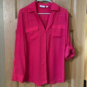 New York and Company hot pink blouse